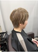 ＊ショートスタイル/白髪ぼかしカラー/ベージュカラー/仁井亮
