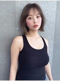 ダークパープル/レイヤーボブ/顔周りレイヤー/ミルクブラウン