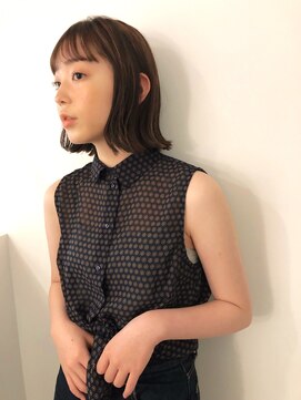 シキ 渋谷(siki) 外ハネbob×ワンカラーくすみベージュ（原宿/表参道）