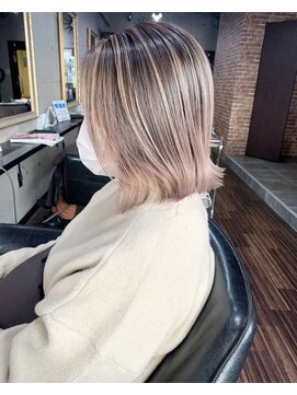 バーチョ(bacio) ミルクティーブロンドバレイヤージュ【Insta→bacio_ozawa】