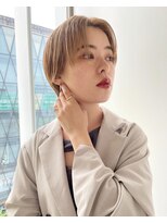 ゲーム 原宿店(GAME)&nbsp;ハンサムショート/ダブルカラー/ミルクティーベージュ/ボブ