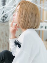 モッズヘア 越谷(mod's hair) ヘルシーブロンド前下がり切りっぱなしボブc5越谷10代20代30代