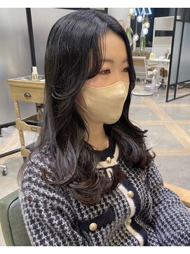 ザザ シンジュク(ZA/ZA shinjuku) 小顔長め前髪韓国風ヘア