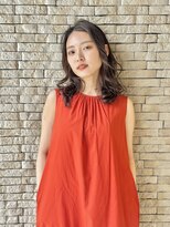 シーア(ciia) ミディアムレイヤーカット×ナチュラルパーマ＊地毛風カラー