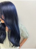 20代30代40代ダブルカラーネイビーブルー透明感カラー