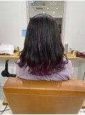 毛先カラーピンクヴァイオレットグラデーションカラーグレージュ