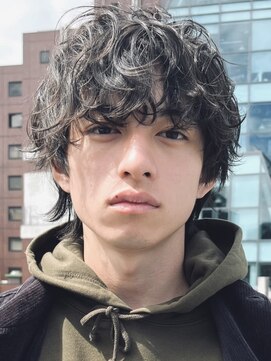 レタッチバイフィフス(RETOUCH by fifth) マッシュセンターパートシャドウパーマ無造作パーマ黒髪