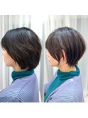 ショートボブ髪型30代40代50代前髪あり前髪なし面長丸顔【倉田】