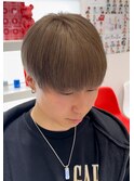 ブリーチミルクティーベージュ刈り上げマッシュメンズ仙台