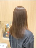 透明感ベージュ×髪質改善ストレート