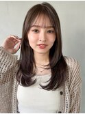 こなれヘア前髪小顔カットシースルーバングレイヤーカット