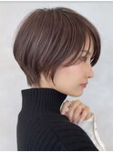 表参道白髪ぼかし顔周りレイヤーくびれショートボブアッシュ40代