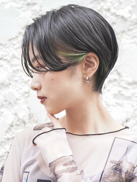 カライング(ing) 大人可愛い20代30代40代黒髪前下がりひし形小顔ボブ丸みショート