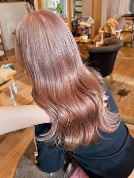 バイオレット 表参道店(Violet) 1ブリーチで作るピンクブラウンミディアムレイヤー