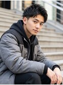 メンズカット/爽やかに動くフェザーパーマ/センターパート/越谷