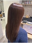 ブラウン　透明感　ブリーチ無し　春カラー　越谷