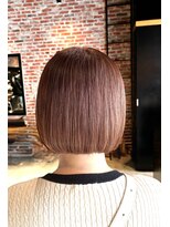 オーガニック アトリエ 大宮(organic+atelier)&nbsp;30代40代暗髪透明感オレンジ切りっぱなしボブ美髪