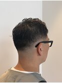 七三分けフェード/ニュアンスパーマ/ダウンバング