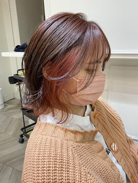 エル(EL by green) 《tomi》インナーカラー×コーラルピンク