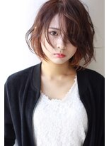 ラルジュ(large)&nbsp;【large】かき上げバング×インナーカラーピンク/ フレンチボブ