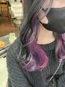 ソワンドゥ ブレス カルム 西中島店(soin de brace calme) ビビットカラー×インナーカラー