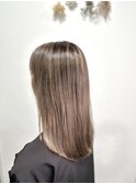 20代30代小顔ゆるふわミディグレージュバレイヤージュ