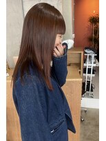 ユニ(uni)&nbsp;縮毛矯正/ロブ／オレンジブラウン/20代/30代/40代