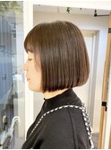 ブラウンベージュ×ボブ