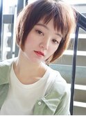 イメチェン/オン眉前髪/ミニボブ/アースカラー/帽子と相性◎