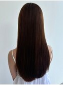 髪質改善ストレート サラサラロングヘア 艶髪 ブラウン