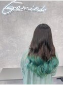 くびれヘアアプリコットオレンジハイライトカラー大津瀬田