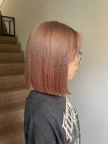 サンク 原宿 表参道(cinq) 顎ラインボブミルクティーベージュワイドバングケアブリーチ