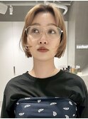 天神大名顔周りレイヤーカットミディアムボブタッセルボブパーマ