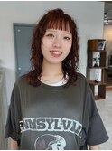 くせ毛 × オレンジブラウン