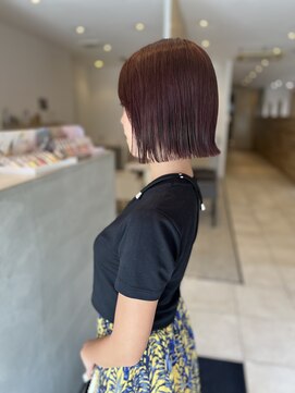 アヴァンス 江坂店(AVANCE.) ヘイリーボブ×レッドバイオレット