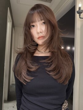 ロングレイヤー／ブラウンカラー