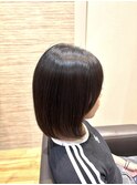 内巻きボブ×顔周り縮毛矯正