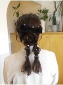 編みおろしヘア