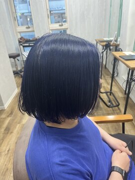 テーラヘアー 高座渋谷店(TELA HAIR) ボブスタイル×濃いめブルー