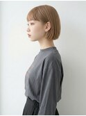 ミニボブミルクティーベージュショートボブシティガール20代30代