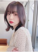 くびれボブ ショコラブラウン 透明感カラー 外ハネボブ