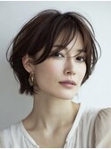 大人ショート　白髪ぼかし　白髪染め　ハイライト　40代50代60代