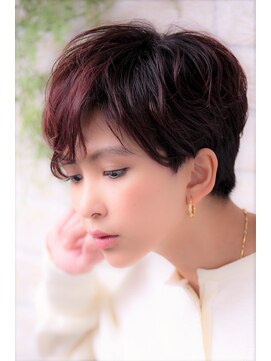 ソア 武蔵小杉(SOAR) 大人かわいい無造作カールとデザインカラー小顔丸みショートボブ