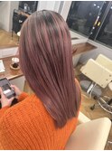 ブリーチ ピンク ベージュカラー  髪質改善 三宮 神戸