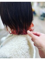 庵 ヘアー(hair) ラインカラー×レッド（永井）