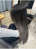 【カット＋バレイヤージュ】BLACKグレー/新出奈津樹