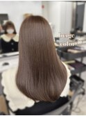 ベージュカラー　ブリーチなしカラー　学割U24  くびれヘア