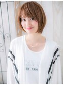 辻堂/髪質改善/フルバング×ハイトーンカラー×ぶつ切りボブc