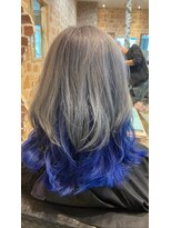 美容室 パペポ(PAPEPO)&nbsp;インナーカラー×シルバ×ブルー　ダブルカラー