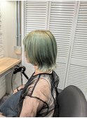 【EIGHT 豊崎】お客様スタイル…ブリーチ×ミントグリーン…